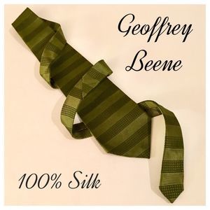 Geoffrey Beene 100% Silk Men’s Moss Green Neck Tie